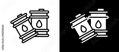 Oil Barrel whiteblack icon