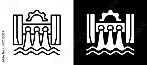 Hydroelectric whiteblack icon