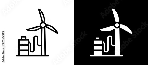 Wind Power whiteblack icon