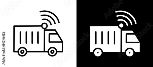 Smart Logistics whiteblack icon