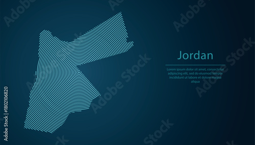 Jordan map contour with abstract circular line pattern