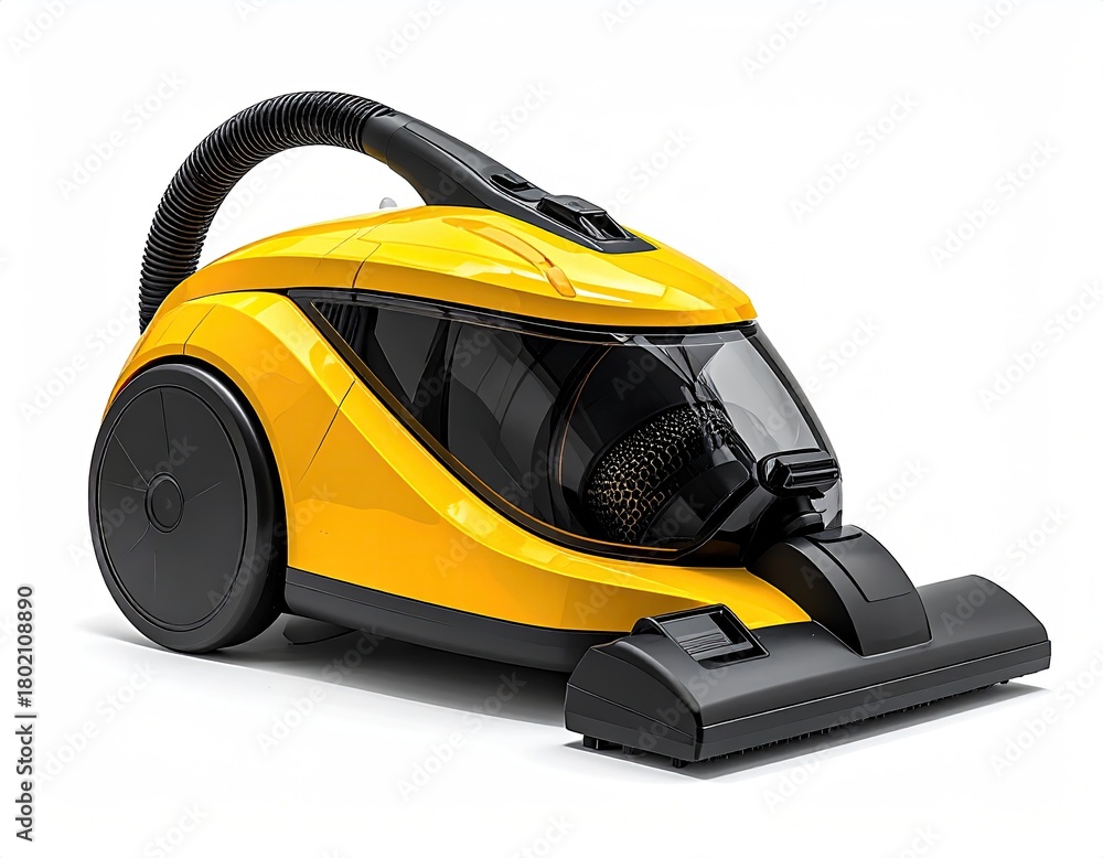 Fototapeta premium Yellow and black vacuum cleaner on a white background
