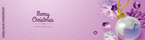 Stylish golden Christmas decorations with snowflakes creating a modern holiday composition perfect for greeting cards and seasonal promotions