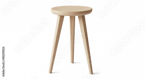 Scandinavian Natural Light Wood Side Table or Stool.