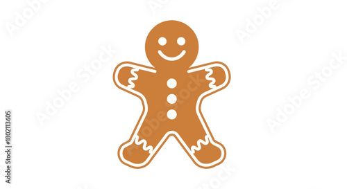 Gingerbread Man Illustration Festive Design for Holiday Celebrations and Sweet Treats
