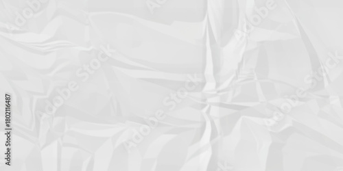 Crumple crushed white obsolete rumple craft design. wrinkle ripped creased white crumple aged closeup paper background.	
