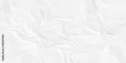 Crumple crushed white obsolete rumple craft design. wrinkle ripped creased white crumple aged closeup paper background.	
