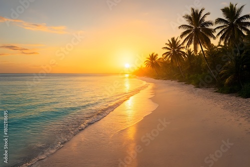 First Sunrise of 2026 on Millennium Island, Kiribati — Golden Tropical Beach at Dawn