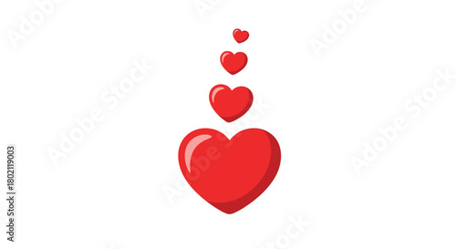 A vibrant illustration depicts a large red heart with smaller hearts ascending from it, symbolizing love, affection, and positive emotions in a visually appealing design.
