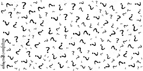 vector black question marks on white background