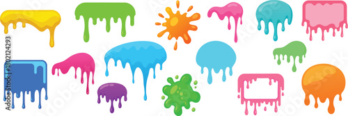 Drips of paint. liquid splashes icons set. Jell splashes, Halloween decoration