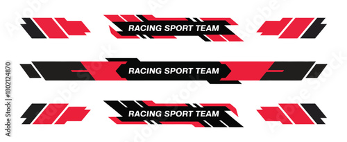 set of car racing stripes featuring sport decals, vinyl stickers, and dynamic automobile decoration elements, designed for creating high-energy racing graphics and enhancing modern performance vehicle