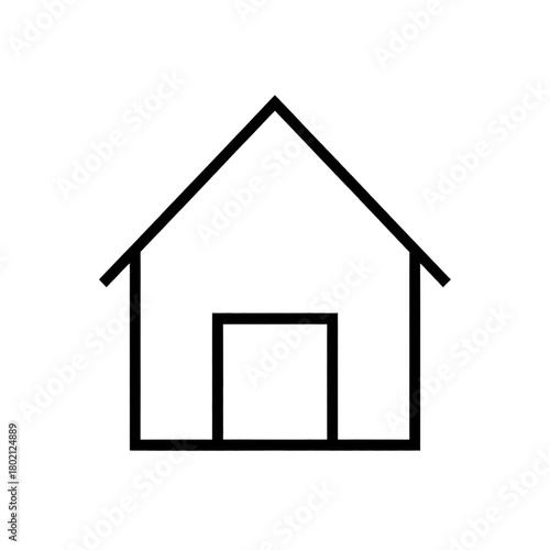 Minimalist house icon outline on white background
