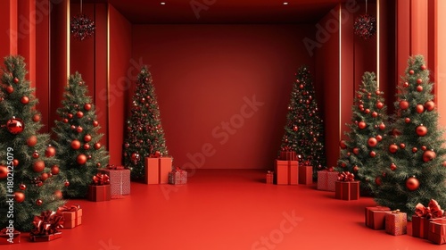 Red Christmas Room Decor.
