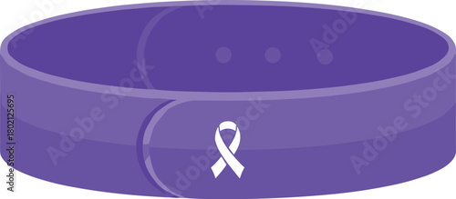 Purple awareness ribbon wristband for epilepsy support