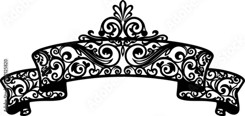 Ornate Scroll Banner Elegant Design for Embellishment and Decorative Elements