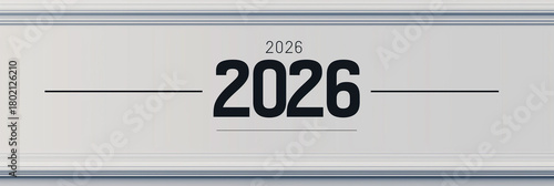 Modern minimalist header banner featuring the year 2026 with subtle design elements