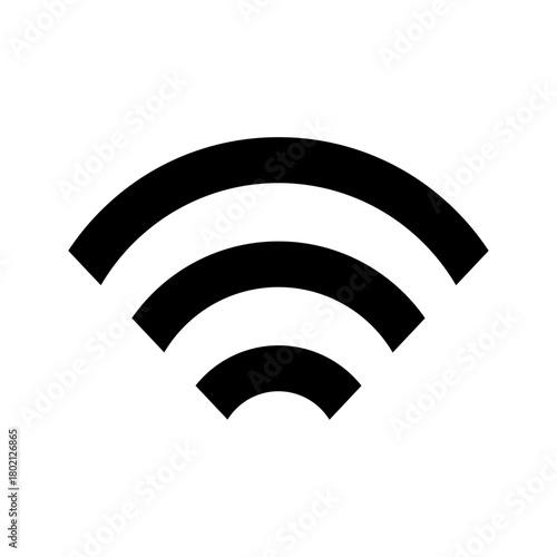 Wi-Fi Silhouette Icon Vector on Transparent Background