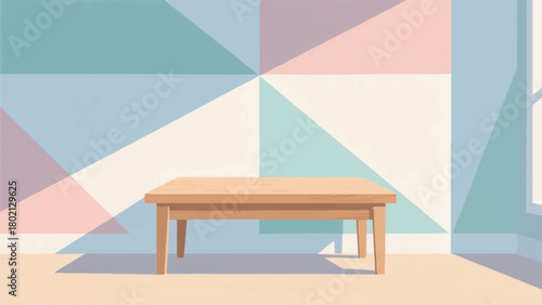 Illustration Of A Room Filled Only With Tables Vector Design Template