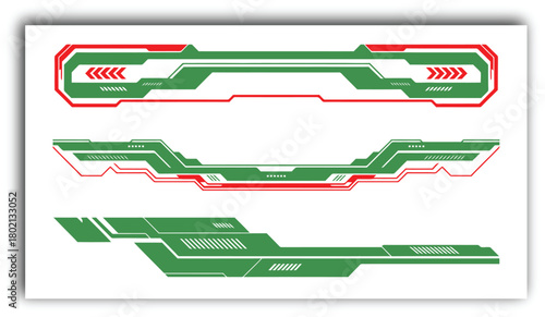 simple green car stripes vector set featuring racing line stickers, sport decals, vinyl elements, and creative automobile decoration, ideal for motorsport design, high-speed graphics, and custom