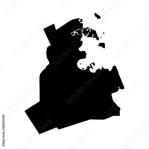 Doha Qatar city map silhouette vector illustration