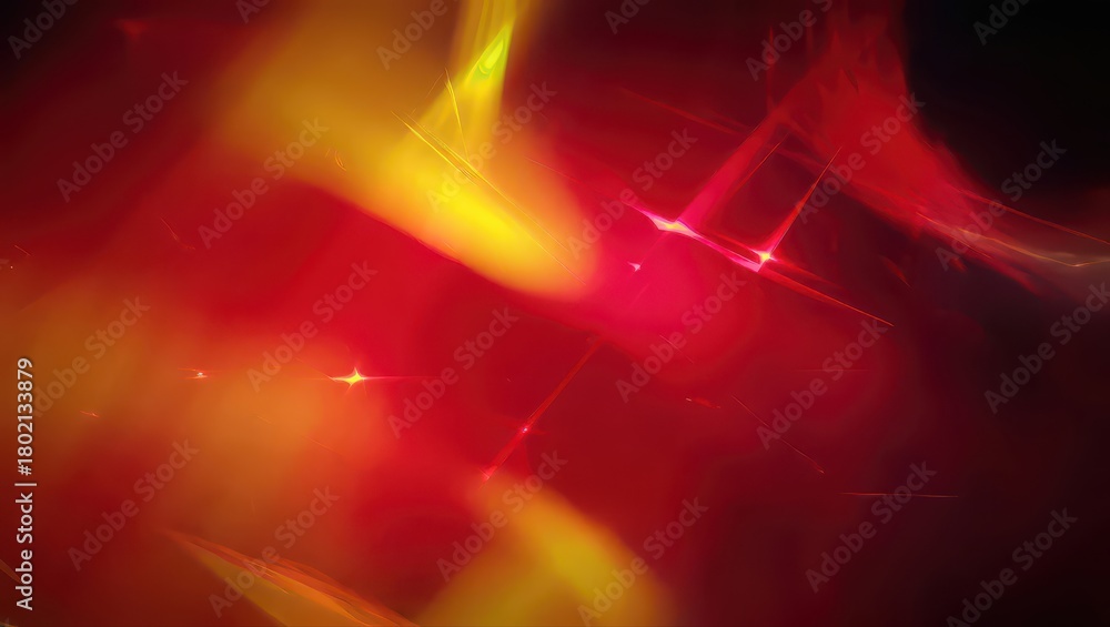 Fototapeta premium Abstract background with vibrant red and yellow colors, resembling glowing flames or energetic light streaks.