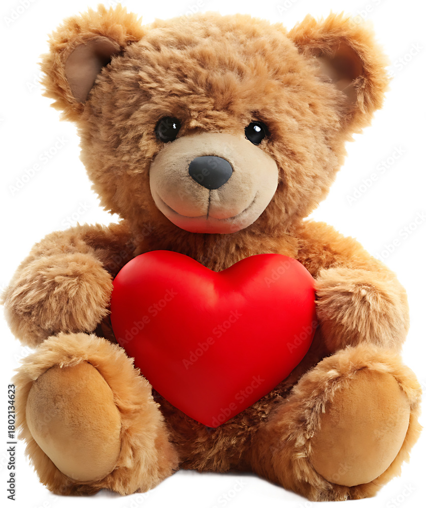 Obraz premium Teddy bear holding a heart 