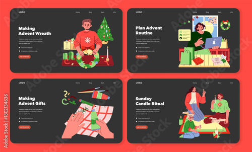 Advent Preparation Activities in Vector Illustration Set