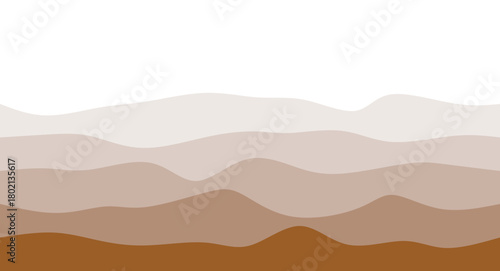 Desert landscape. Desert silhouette. Wavy desert vector illustration background suitable for design templates and wall decor. Landscape.