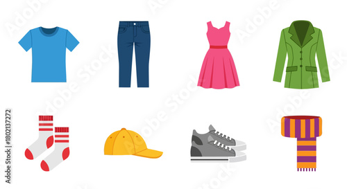 Vibrant clothing collection featuring casual and formal styles