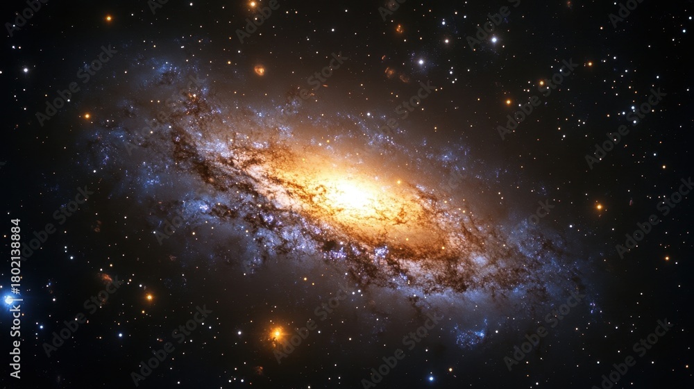 Fototapeta premium Majestic Spiral Galaxy in Deep Space.