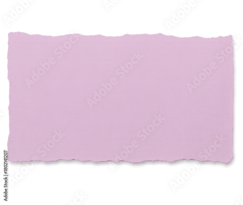 Purple paper piece isolated on transparent background, for notes, messages or design elements
