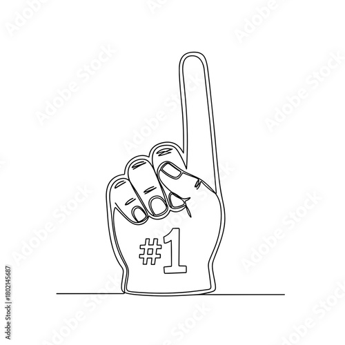 Foam finger with number one symbolizing NFL playoffs tailgate  