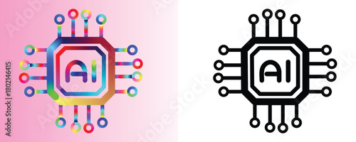 Modern AI processor illustration for innovative technology designs and futuristic projects, demonstrating artificial intelligence and advanced computer power.