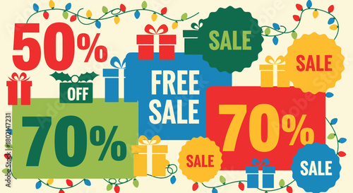 Festive Sale Promotion with Discounts and Gift Boxes.