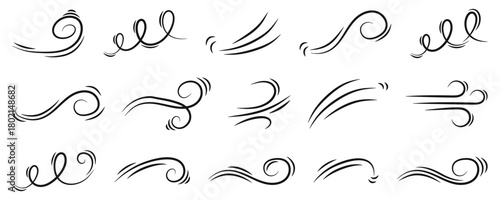 Slika na platnu Decorative wind lines with elegant swirling curves and flowing movement