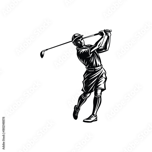 Dynamic Hockey Player Silhouette in Action Pose