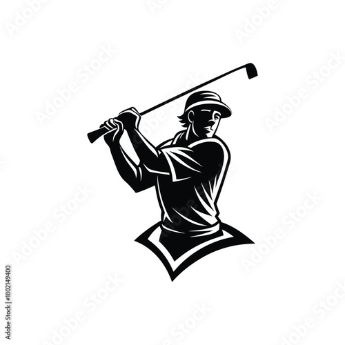 Dynamic Hockey Player Silhouette in Action Pose