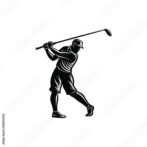 Dynamic Hockey Player Silhouette in Action Pose