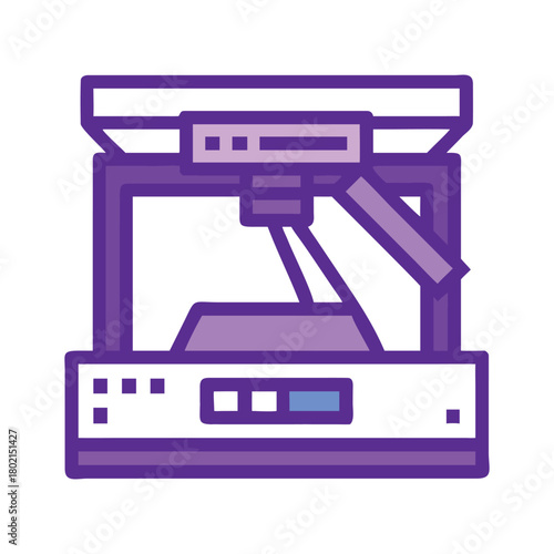 Illustration of a 3d printer, a machine used for additive manufacturing, it represents technology, innovation, and modern production methods