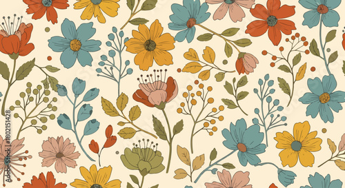 flowers textile floral art modern flowers detailed bunch new textile design