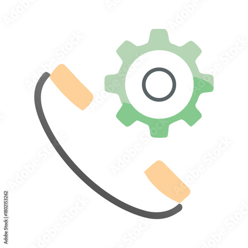 Phone configuration icon symbolizes call settings, technical support, and communication customization perfect for app tutorials and service guides