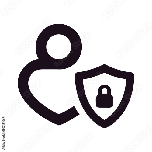User account protection icon security and privacy concept personal data safety data protection user data security account access user profile protection