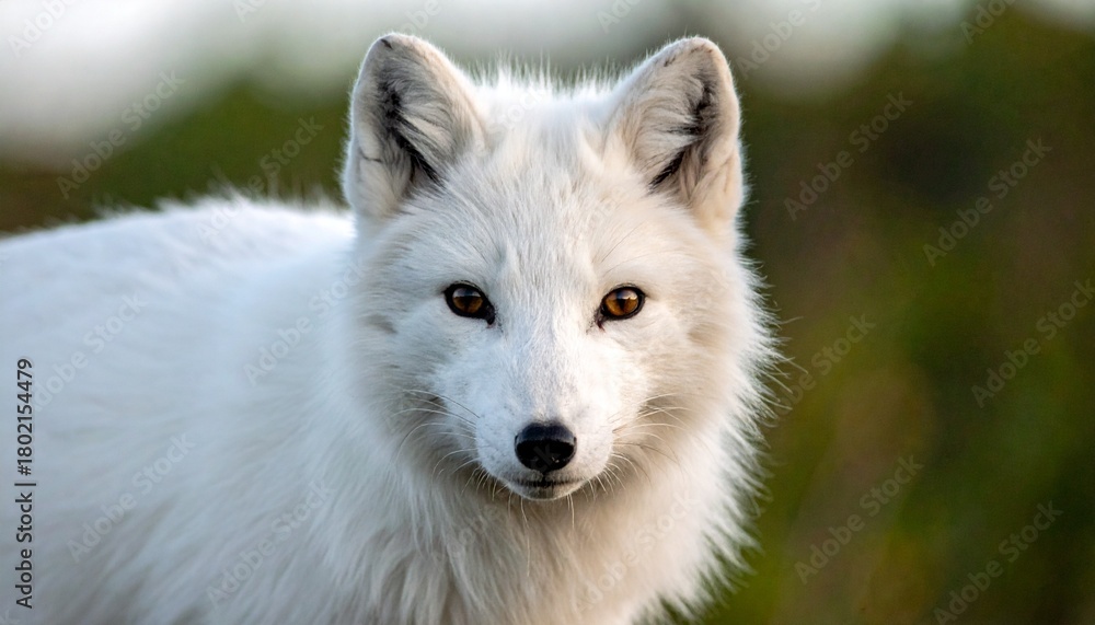 Naklejka premium 柔らかな陽光に包まれた美しい白狐3