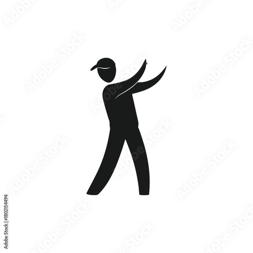 Dynamic Hockey Player Silhouette in Action Pose