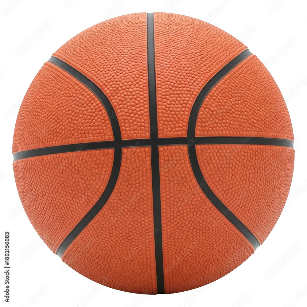 Obraz premium A detailed close up of a standard orange basketball isolated on transparent background