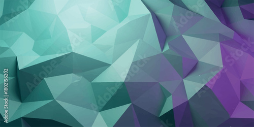 Abstract geometric shapes with teal and purple colors.