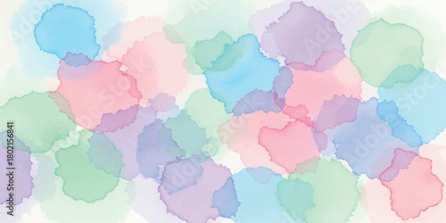 Abstract watercolor background with pastel colors and soft shapes.