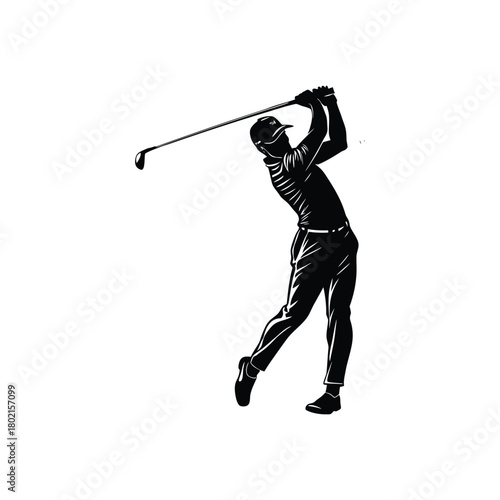 Dynamic Hockey Player Silhouette in Action Pose