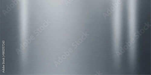 Brushed metal texture background with vertical reflections.